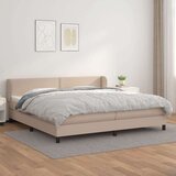  Box spring postelja z vzmetnico kapučino 200x200 cm um. usnje, (20727055) Cene