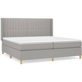 Maison Chic Box spring postelja - Vzmetna postelja z vzmetnico svetlo siva 200x200 cm blago SL7569, (21900685) | Shoptok.si