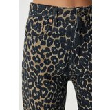  Women's Black Brown Leopard Patterned Straight Jeans | Shoptok.si