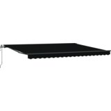 vidaXL Avtomatska retraktibilna tenda Črna 450x300 cm, Nadomestna tenda iz blaga za okvir 4,5x3 m Črna | Shoptok.si