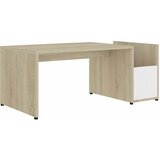  Stolić za kavu bijeli i hrast 90 x 45 x 35 cm konstruirano drvo Slike