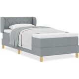 vidaXL Kremna postelja z vzmetnico 90x200 cm Svetlo siva 90 x 190 cm | Shoptok.si