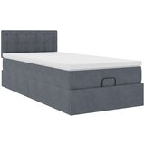 vidaXL Otomanski posteljni okvir z vzmetnico siv 100x200 cm žamet | Shoptok.si