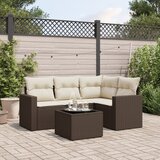 Maison Chic Seti vrtnega pohištva - Vrtna garnitura - Vrtni pohištvo set 5-delna z blazinami rjav poli ratan, (21814085) | Shoptok.si