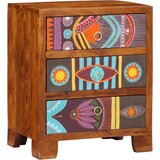 vidaXL Komoda Višebojna 50x35x60 puno drvo bagrem | shoptok.hr