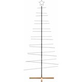  Metalno božićno drvce s drvenom bazom crno 210 cm | shoptok.hr