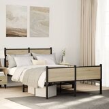 vidaXL Posteljni okvir brez vzmetnice hrast 120x200 cm inženirski les Cene