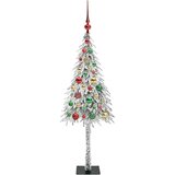 vidaXL Božično drevo med 150 LED z stojalom Bela 120 cm PE in jeklo | Shoptok.si
