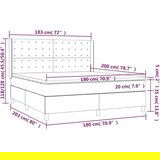  Box spring postelja vzmetnico LED kapučino 180x200 cm um. usnje, (20896136) | Shoptok.si