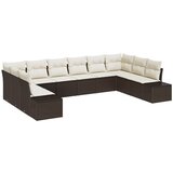 vidaXL 10-delni vrtnarski kavč set s blazinami rjav poli ratan, (22092495) | Shoptok.si