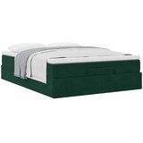  Ottoman krevet s madracem tamnozeleni 140x190 cm baršun | shoptok.hr