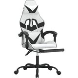  Okretna igraća stolica s osloncem bijelo-crna od umjetne kože | shoptok.hr