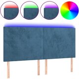 vidaXL LED posteljno vzglavje temno modro 180x5x118/128 cm žamet, (20951779) Cene