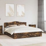  Konstrukcija postelje z vzglavjem Dimljeni oreh 200 x 200 cm, (5000102146) | Shoptok.si