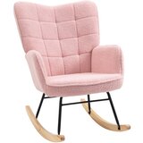 Nesta Gugalni stol, sprostitveni fotelj, poudarjeni stol, imitacija ovčjega krzna, roza, za spalnico, nosilnost 120 kg, (5000493871) | Shoptok.si