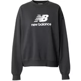 New Balance Sweater majica 'Essentials French' crna / bijela