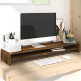 vidaXL Stojalo za zaslon dimljeni hrast 100x24x13 cm konstruiran les Cene