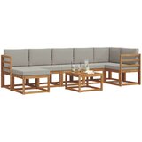  Set vanjskih sofa 8 kom. Prirodna i svijetlo siva | shoptok.hr