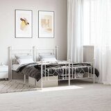 Metalni okvir kreveta uzglavlje i podnožje bijeli 150 x 200 cm | shoptok.hr