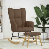  Stolica za ljuljanje od tkanine s tabureom smeđa | shoptok.hr