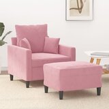 vidaXL Fotelj s stolčkom za noge roza 60 cm žamet | Shoptok.si