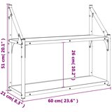  Zidna polica s 2 razine, hrast Sonoma, 60x21x51 cm, inženjerski drvo | shoptok.hr