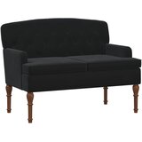  Ljubavni kauč s gumbima Crna 111 x 65 x 79 cm Baršun | Eponuda.com