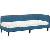 vidaXL kutni okvir kreveta s madracem plava 80 x 200 cm baršun | shoptok.hr