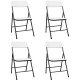 The Living Store Zložljivi vrtni stoli 4 kosi HDPE beli - Vrtni Stol, (21459626) Cene