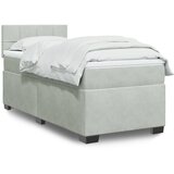 vidaXL Box spring postelja z vzmetnico svetlo siva 100x200 cm žamet Cene
