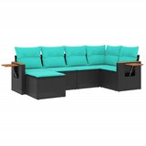  6-dijelni set vrtnih sofa od poliratana s jastucima crni | shoptok.hr