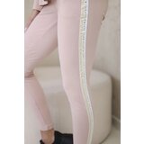 Kesi Women's cotton set with stripe and welts powder pink | Shoptok.si