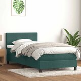 vidaXL Box spring postelja z vzmetnico temno zelena 80x220 cm žamet, (21792194) | Shoptok.si