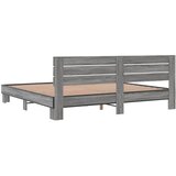  Okvir za krevet boja hrasta 200x200cm konstruirano drvo i metal Siva 200 x 200 cm | shoptok.hr