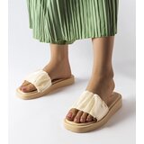 Gemre Beige sandals decorated with ruching Boulevard | shoptok.hr