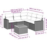  6-dijelni set vrtnih sofa s jastucima bež od poliratana | shoptok.hr