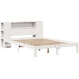 vidaXL Knjižna postelja brez ležišča bela 140x190 cm trdna borovina | Shoptok.si