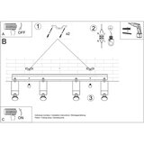  Stropna svetilka MERIDA 4L črna, (21626924) | Shoptok.si