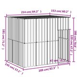  za pse s krovom antracit 214x153x181 cm pocinčani čelik | Eponuda.com