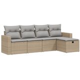  5-dijelni set vrtnih sofa s jastucima bež od poliratana | shoptok.hr