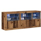  Sideboard s LED svjetlima Starinsko drvo 162x37x67 cm Drvo predviđeno za obradu | shoptok.hr