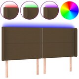 Maison Chic led posteljno vzglavje - vzglavna omarica - nočna omarica temno rjavo 183x16x118/128 cm blago, (21711782) Cene