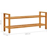 vidaXL Stojalo za čevlje z 2 policama 100x27x40 cm trdna hrastovina | Shoptok.si