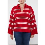 Trendyol Curve Red Striped Knitwear Sweater | shoptok.hr