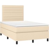  Box spring postelja z vzmetnico krem 120x200 cm blago | Shoptok.si