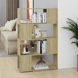 vidaXL Knjižna omara za razdelitev prostora son. hrast 80x24x124,5 cm Cene