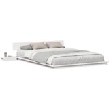 vidaXL Postelji okvir z mizicami ob postelji Bela 150x200cm iz trdega lesa | Shoptok.si