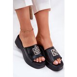 VINCEZA Leather Women's Slippers With Decoration Black 79526 | Shoptok.si