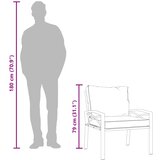  Vrtna stolica sa sivim jastucima 68 x 76 x 79 cm čelična | shoptok.hr