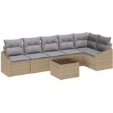  Vrtna sofa garnitura Set od 7 Bež PE ratan Vanjski kauč | shoptok.hr